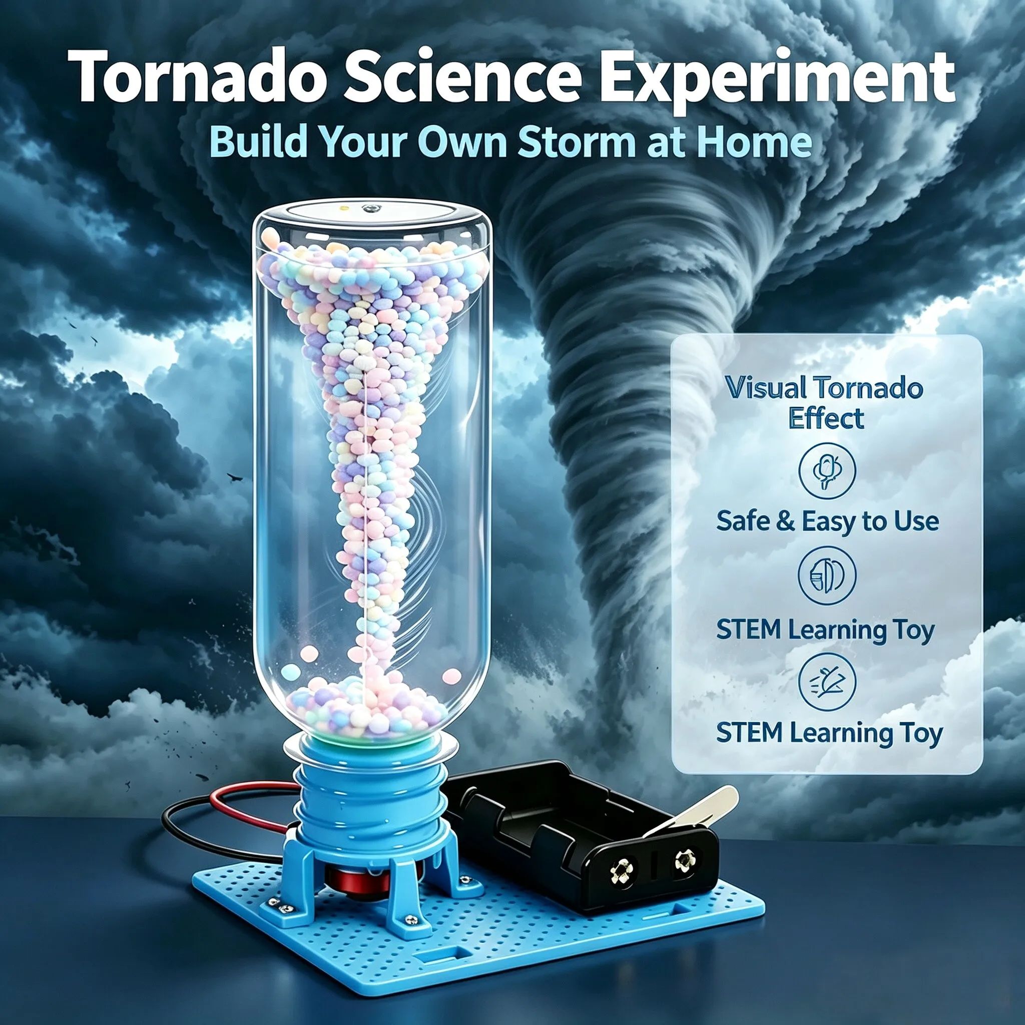 Science Diy Model - ﻿ لعبة تركيب الأعاصير الكهربائية، مجموعة