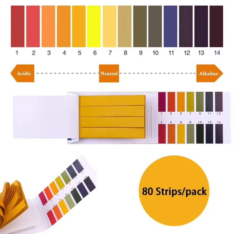 80 شريط/عبوة شرائط اختبار الأس - مراجعة Water Testing Kit وسعره