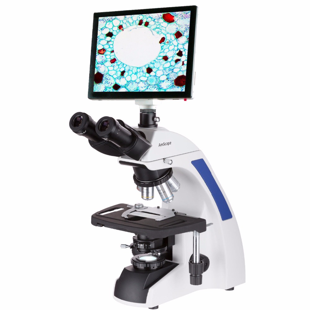 مجهر مركب ثلاثي العينية من سلس - مراجعة Amscope Microscope Compound 40X-1000X وسعره
